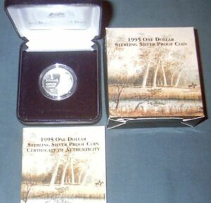 ONE DOLLAR cased SILVER PROOFS