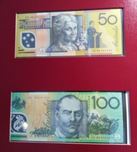 1998 Australian Note and Coin Collection -50 and 100 dollar note