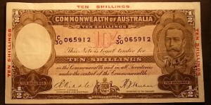 R10 - George V 1934 Issue - Ten Shillings