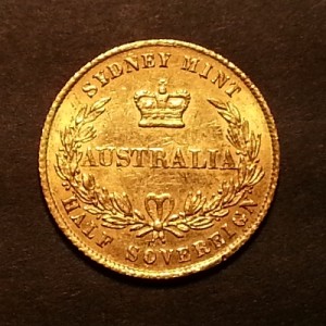 1858 Half Sovereign Queen Vic Australia