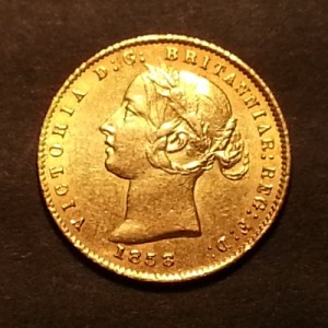 1858 Half Sovereign Queen Victoria Head